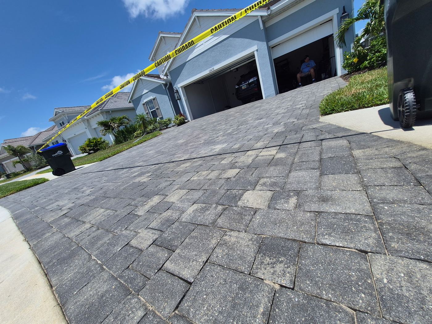 Sealed driveway pavers at a Wellen Park FL home
