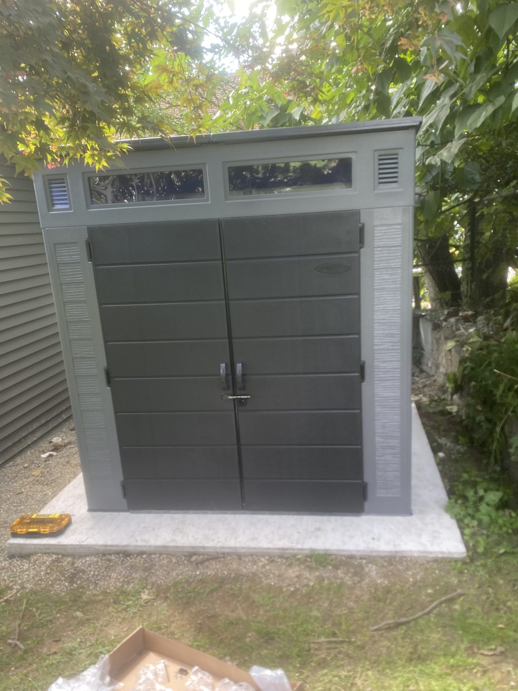 Assembled outdoor storage shed